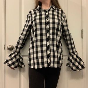 Black and White Plaid Shirt